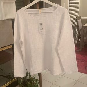 NWT EILEEN FISHER LINEN/COTTON BOXY TOP